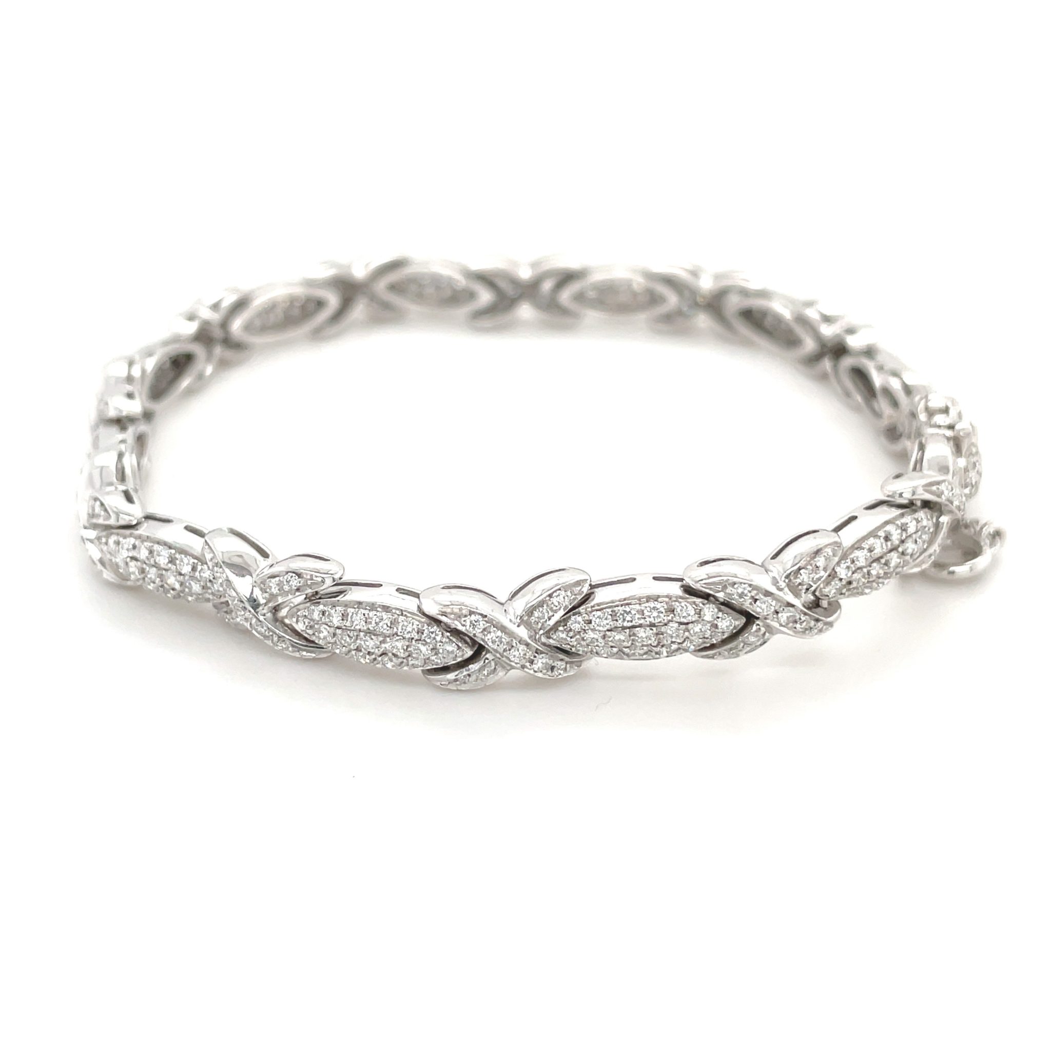 Diamant Armband 19 cm ca. 3,14 ct Brillanten Weißgold 750/ 18K
