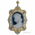 Amethyst Diamant Anhänger Gelbgold Weißgold 585 / 14k. ca.1,3ct. Vorschau