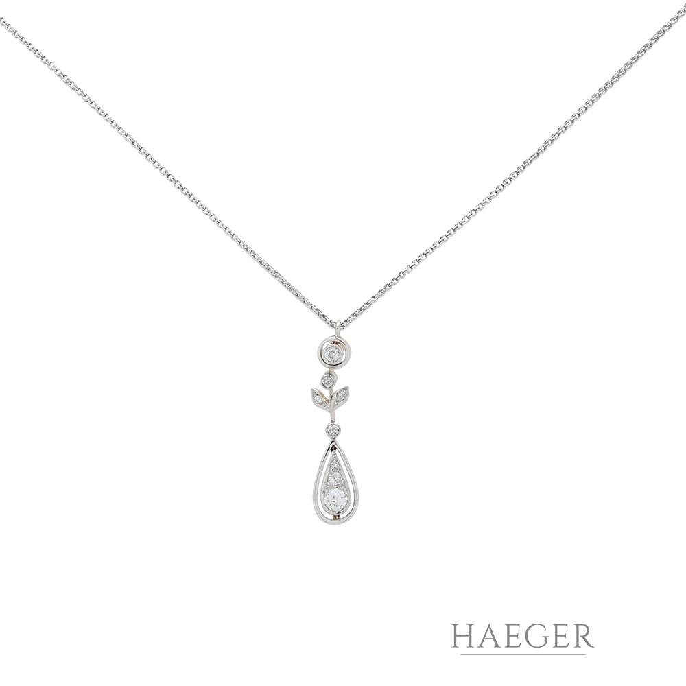 Diamant Collier Weiß,- & Roségold 585 / 14k. 0,28ct.