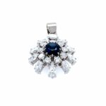 Saphir Anhänger ca. 2,66 ct Brillanten Weißgold 750/ 18K - Bild 2 Vorschau