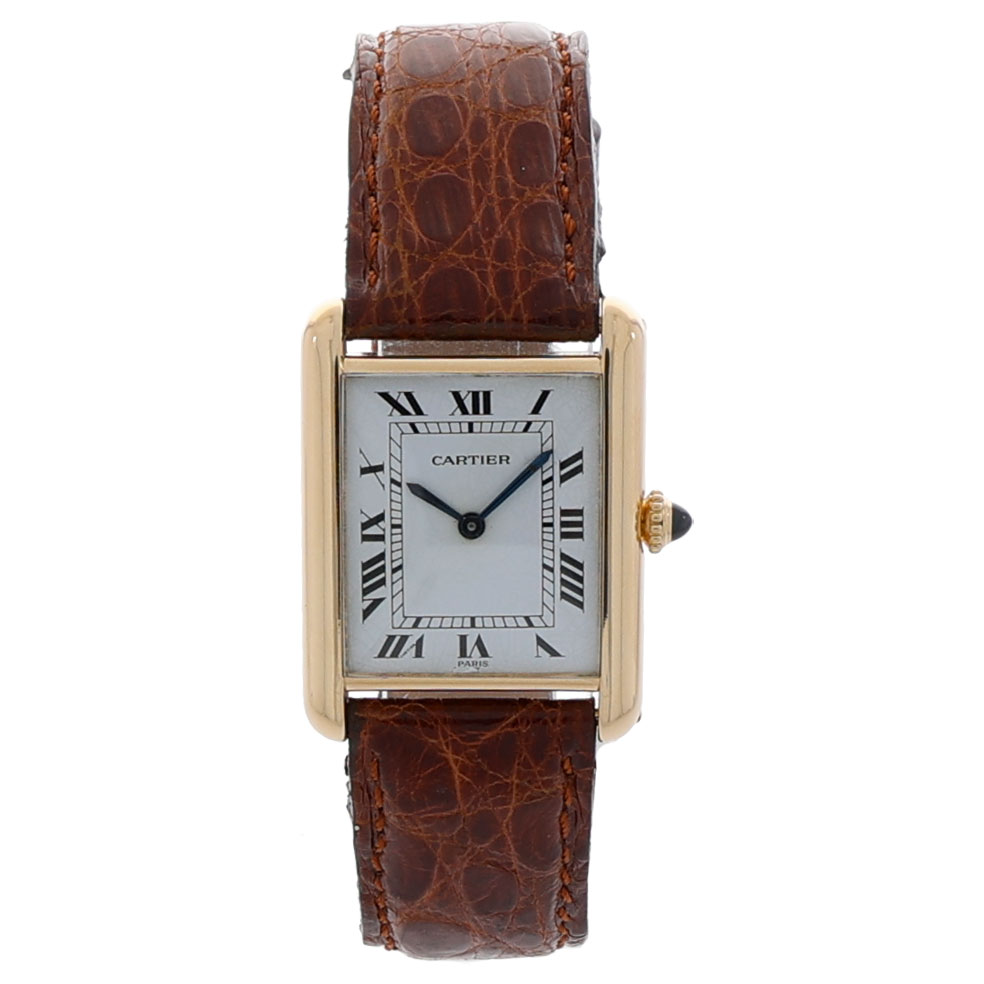 Cartier Tank Louis Cartier Ref. 78086 Gold 18K Emaille Zifferblatt ca. 1980 Handaufzug