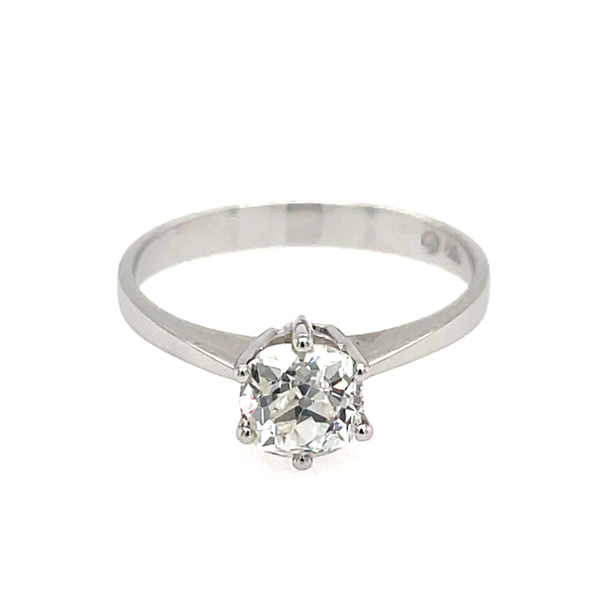 Solitärring Gr. 55 ca. 0,90 ct Diamant Weißgold 750/ 18K