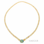Opal Collier m. Anhänger Weißgold 750 / 18 Kt. ca. 52,31ct. - Bild 2 Vorschau