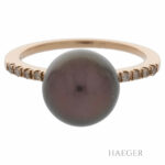 Diamant Ring Tahiti Perle Gelbgold 750 / 18kt. ca. 0,05 ct. - Bild 2 Vorschau