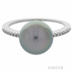 Diamant Ring Tahiti Perle Weißgold 585 / 14kt. ca. 0,07ct. - Bild 2 Vorschau