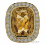 Diamant Citrin Ring Gelbgold 750 / 18Kt. ca. 1,20ct. - Bild 2 Vorschau