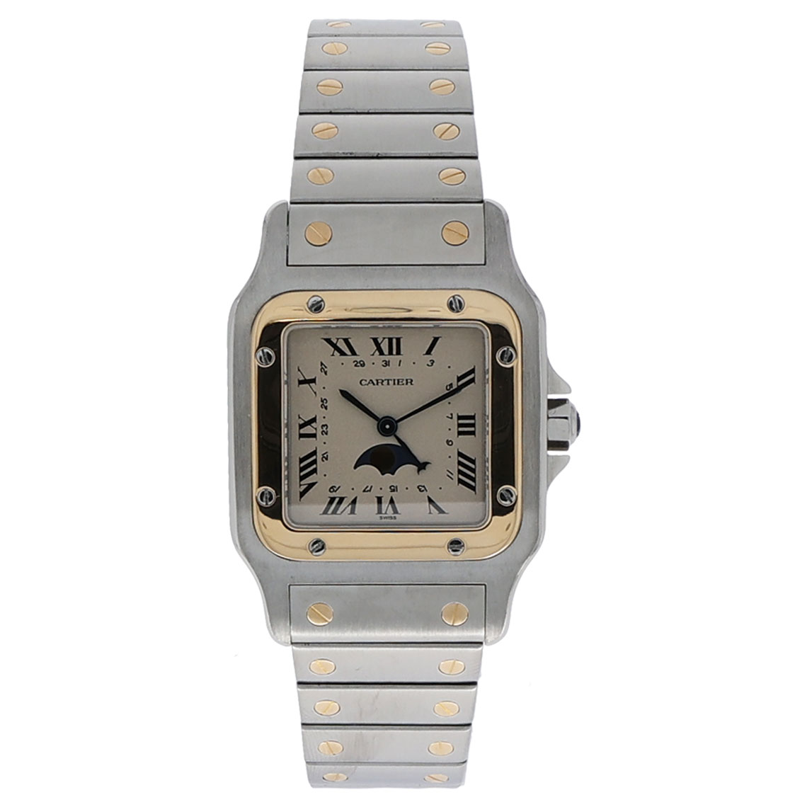 Cartier Santos Galbée Ref 119901 Steel/Gold Moonphase Quarz ca. 1990