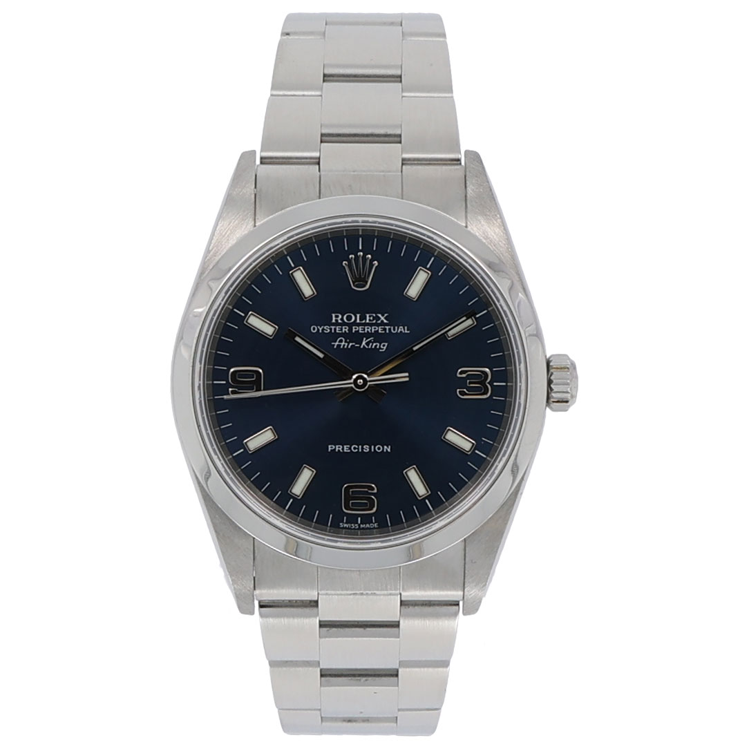 Rolex Air King Precision 34mm Ref. 14000M Stahl blaues Zifferblatt ca. 2001