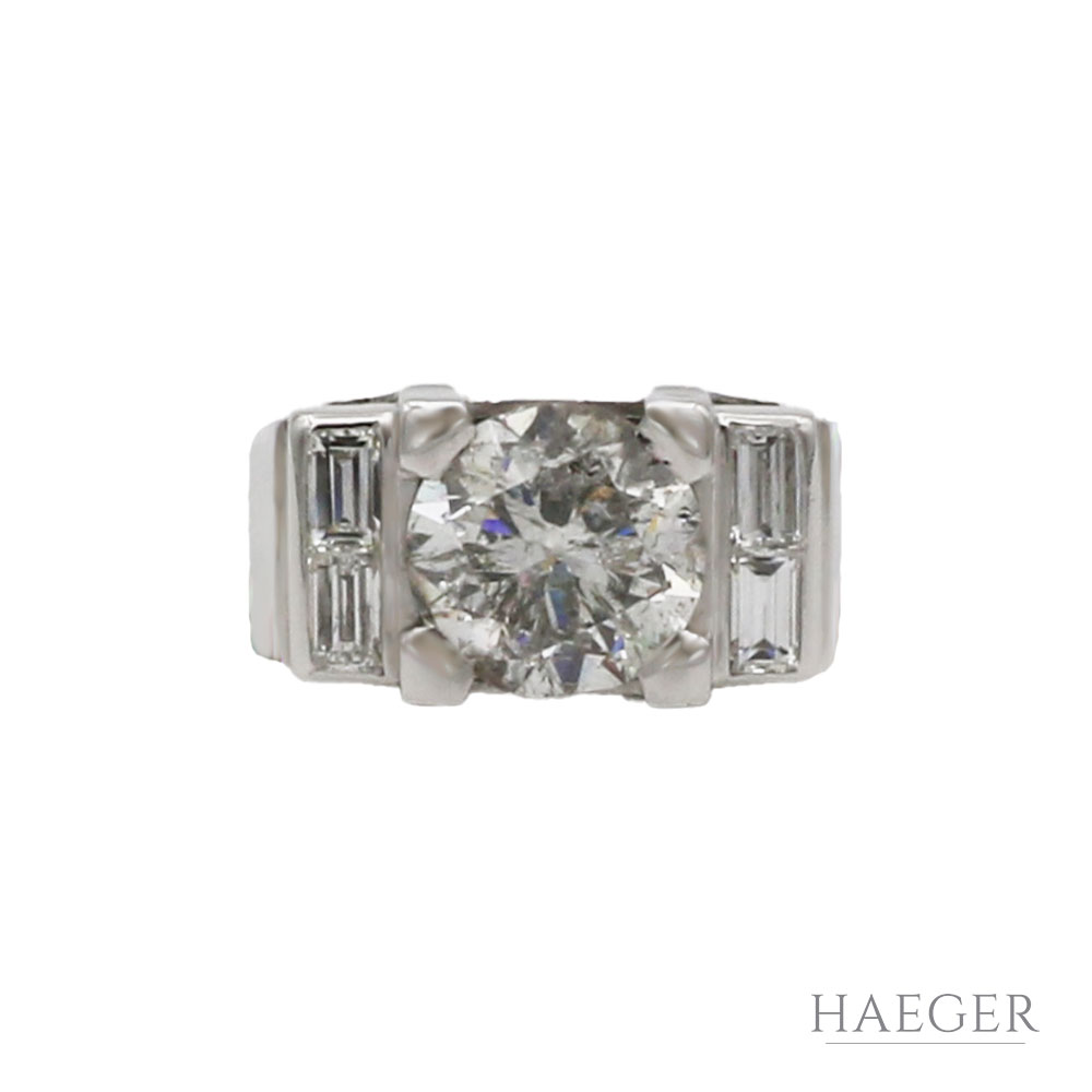 Herren Ring Gr.61 Platin 950 mit insgesamt ca.4,29ct Diamanten