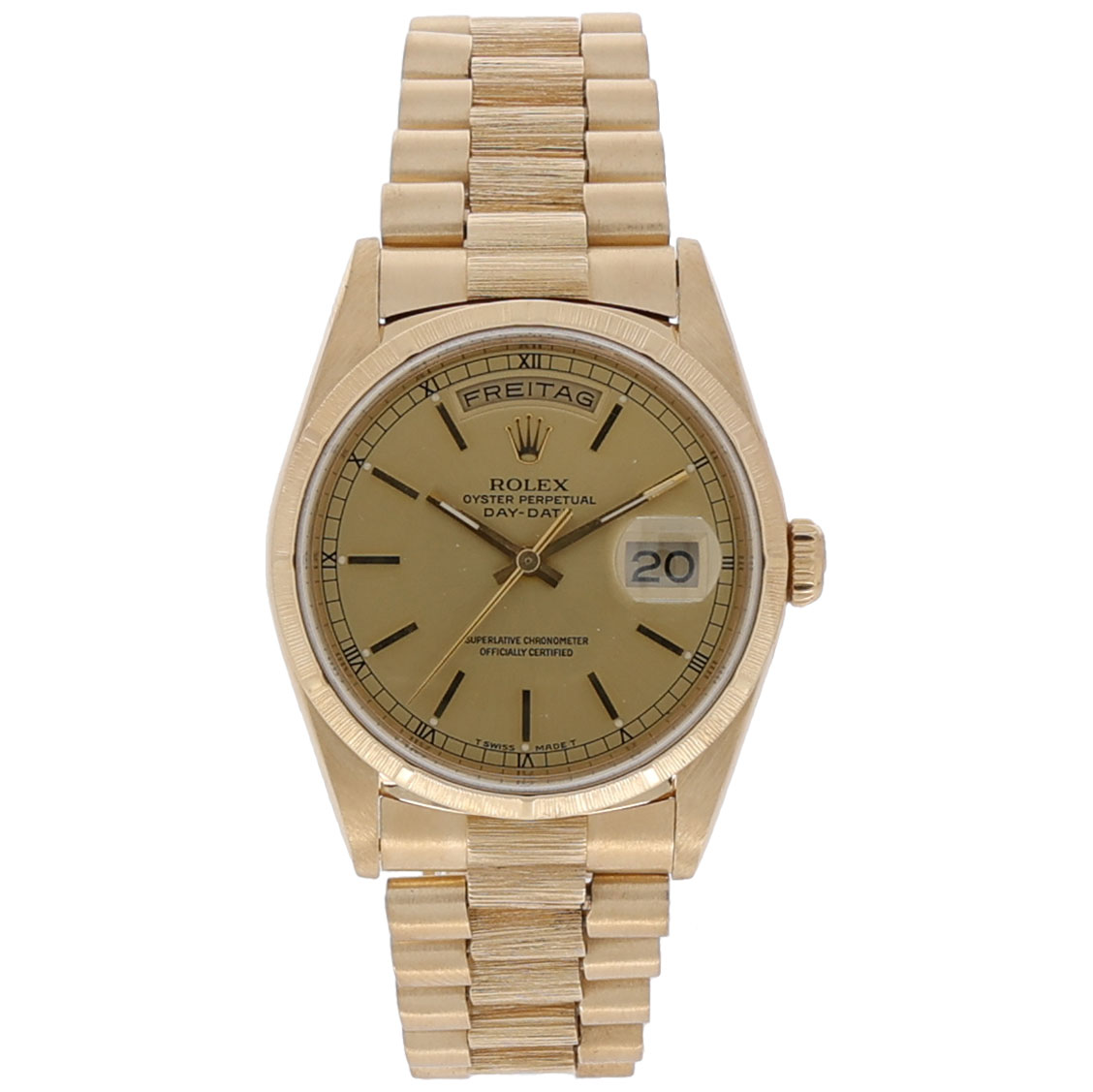 Rolex Day-Date 36 Ref.18248 Gold 18K Borke Design mit Papieren 1990 LC100