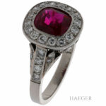Rubin Ring Gr.54 Platin 950 mit 0,6ct Diamanten Vorschau