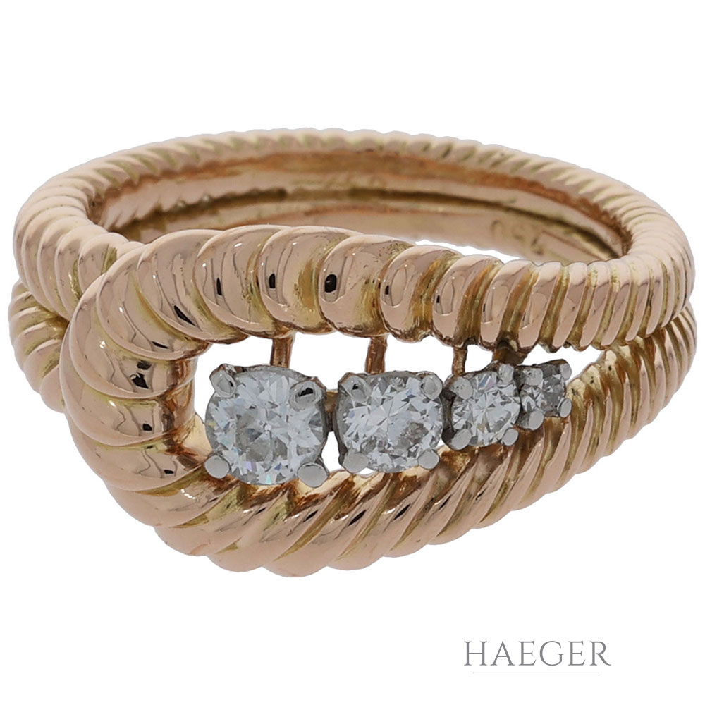 Ring Gr.53 Gelbgold 750 / 18K mit 0,4ct Altschliff Diamanten - Bild 2