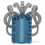 Schilling Aquamarin Anhänger Weißgold 750 / 18K mit 1,22ct Diamanten Vorschau
