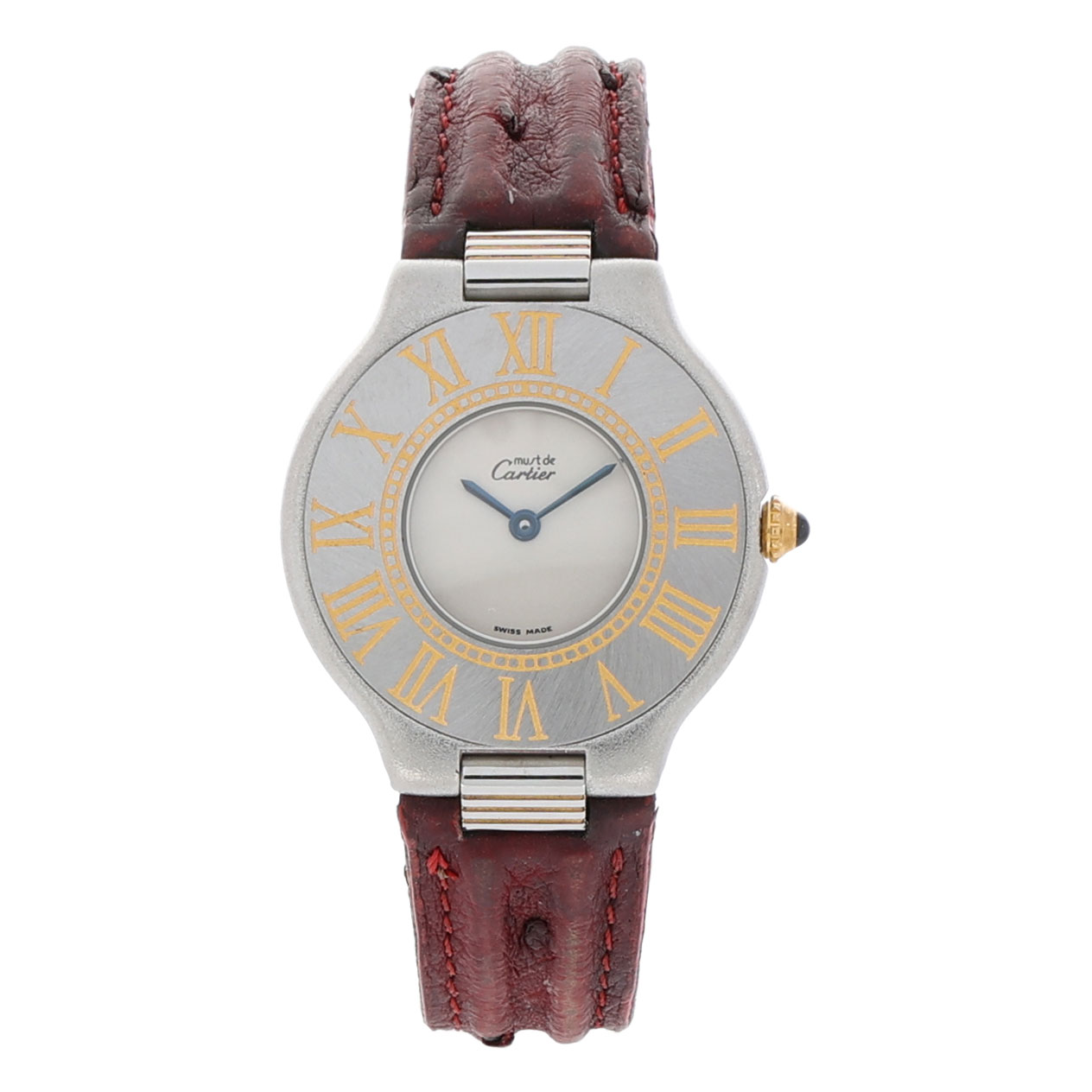 Cartier 21 Must de Cartier Quartz Ladies Watch Must 21 Stainless Steel Leather Strap
