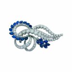 Vourakis Brosche Platin 950 mit 8,6ct Diamanten und 6,8ct Saphiren Vorschau
