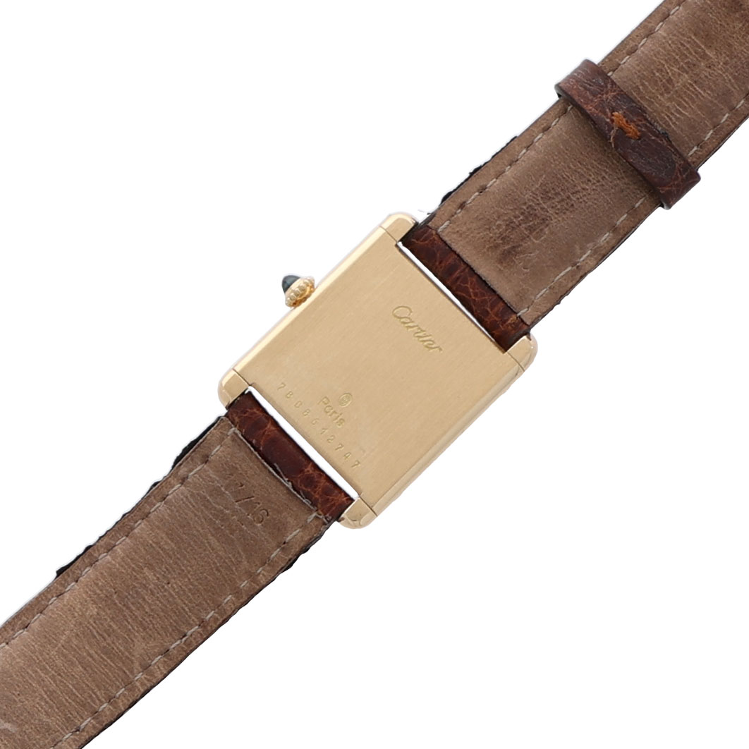 Cartier Tank Louis Cartier Ref. 78086 Gold 18K Emaille Zifferblatt ca. 1980 Handaufzug - Bild 5