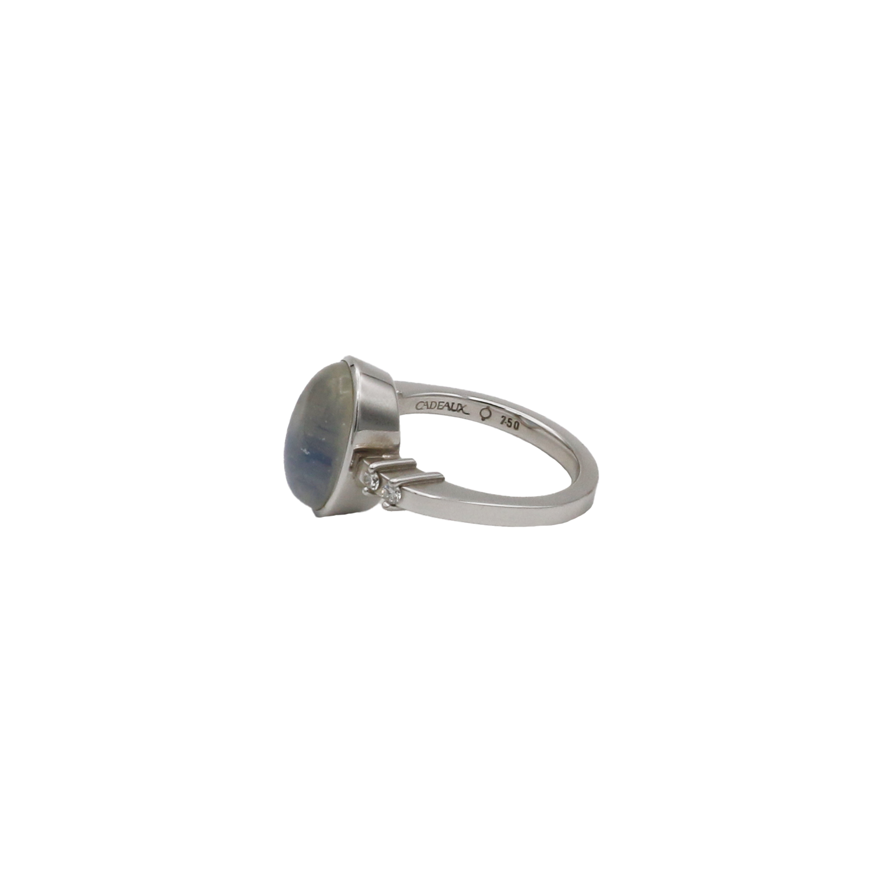 Cadeaux Mondstein Ring Gr.60 Weißgold 750 / 18K mit ca. 0,16ct Diamanten - Bild 2
