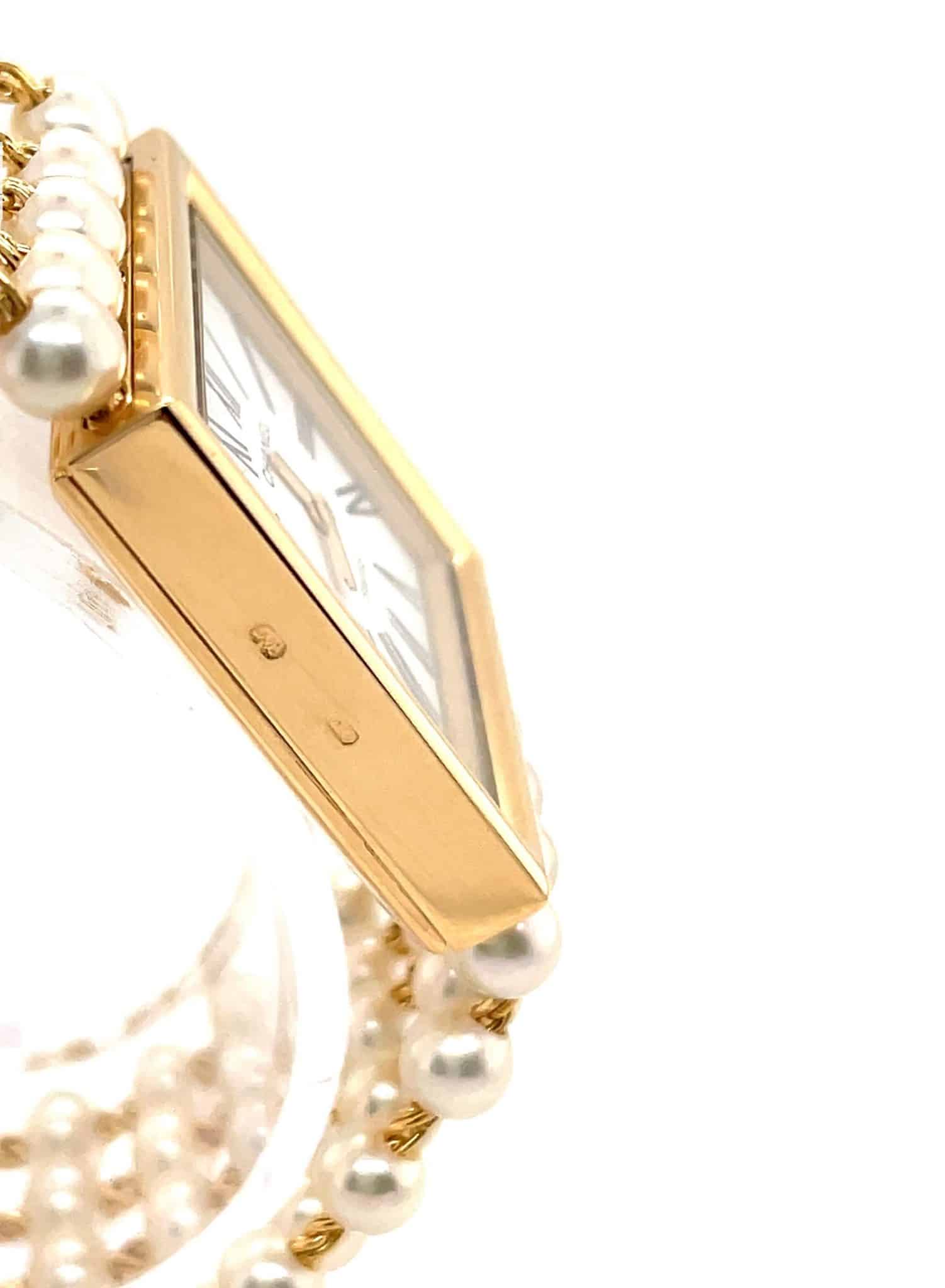 Chanel Mademoiselle 1989 Quarz 750GG Zuchtperlarmband VINTAGE Super Zustand - Bild 8