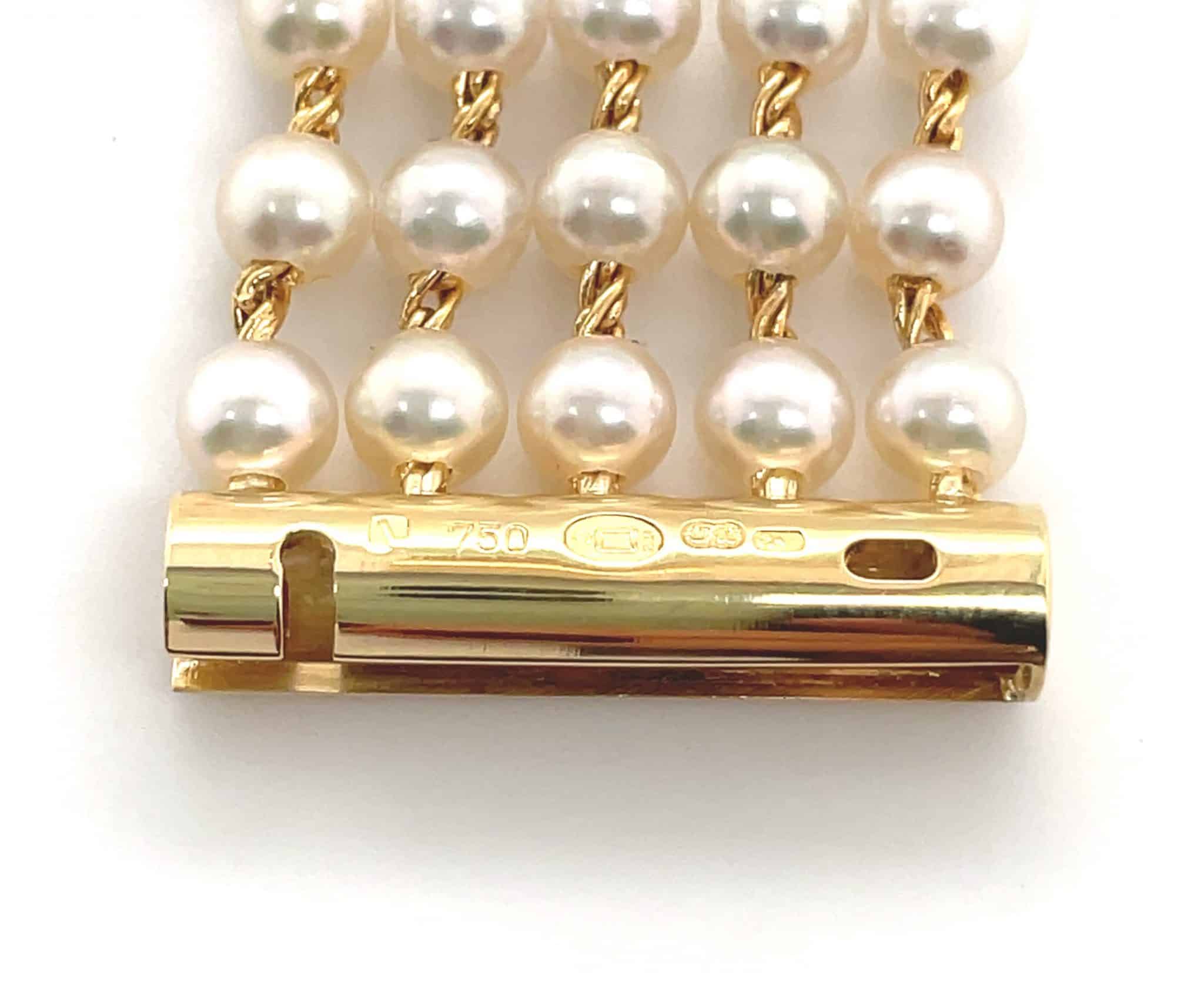 Chanel Mademoiselle 1989 Quarz 750GG Zuchtperlarmband VINTAGE Super Zustand - Bild 7