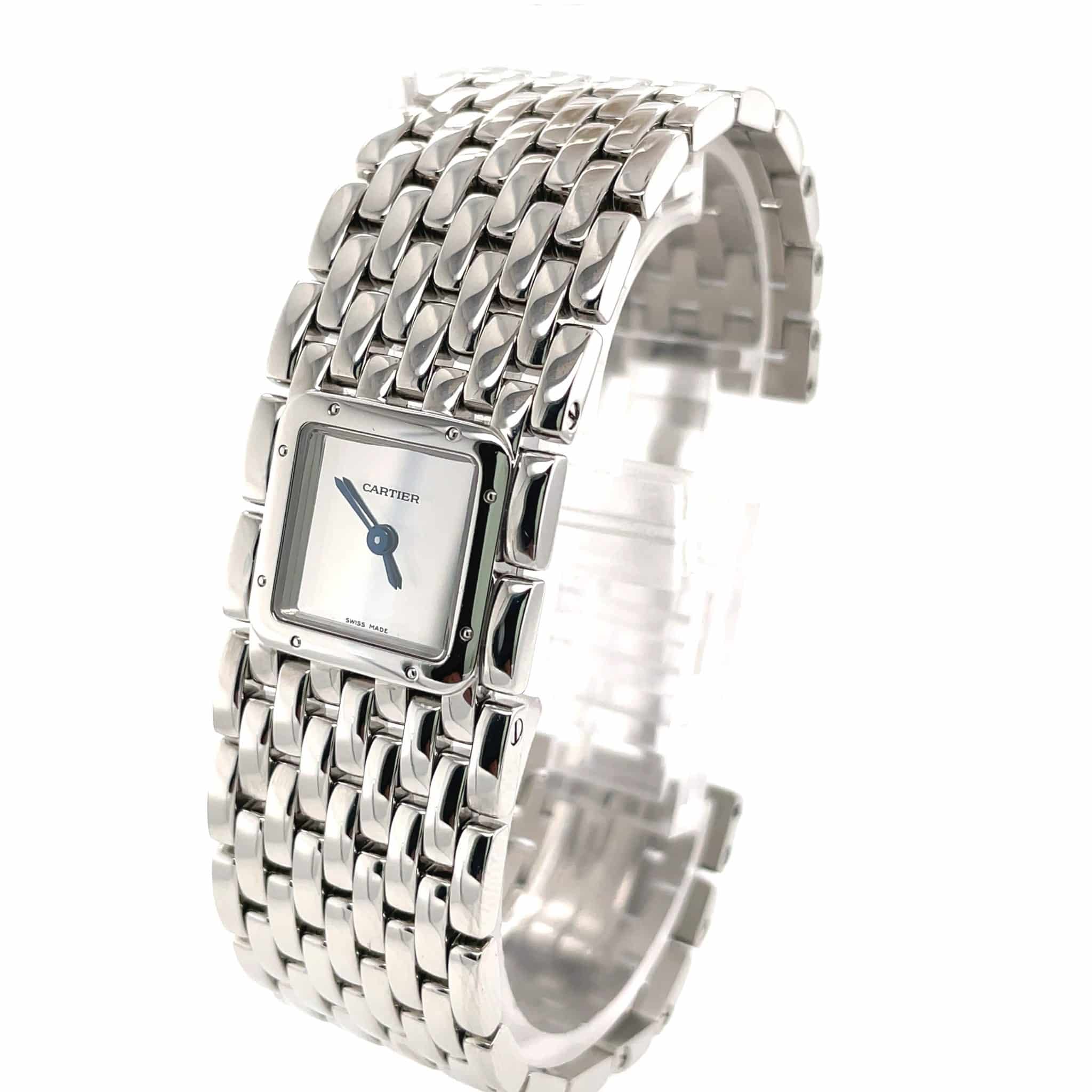 Cartier Ladies Panthere Ruban Stahl VINTAGE Watch VERY RARE Sehr guter Zustand