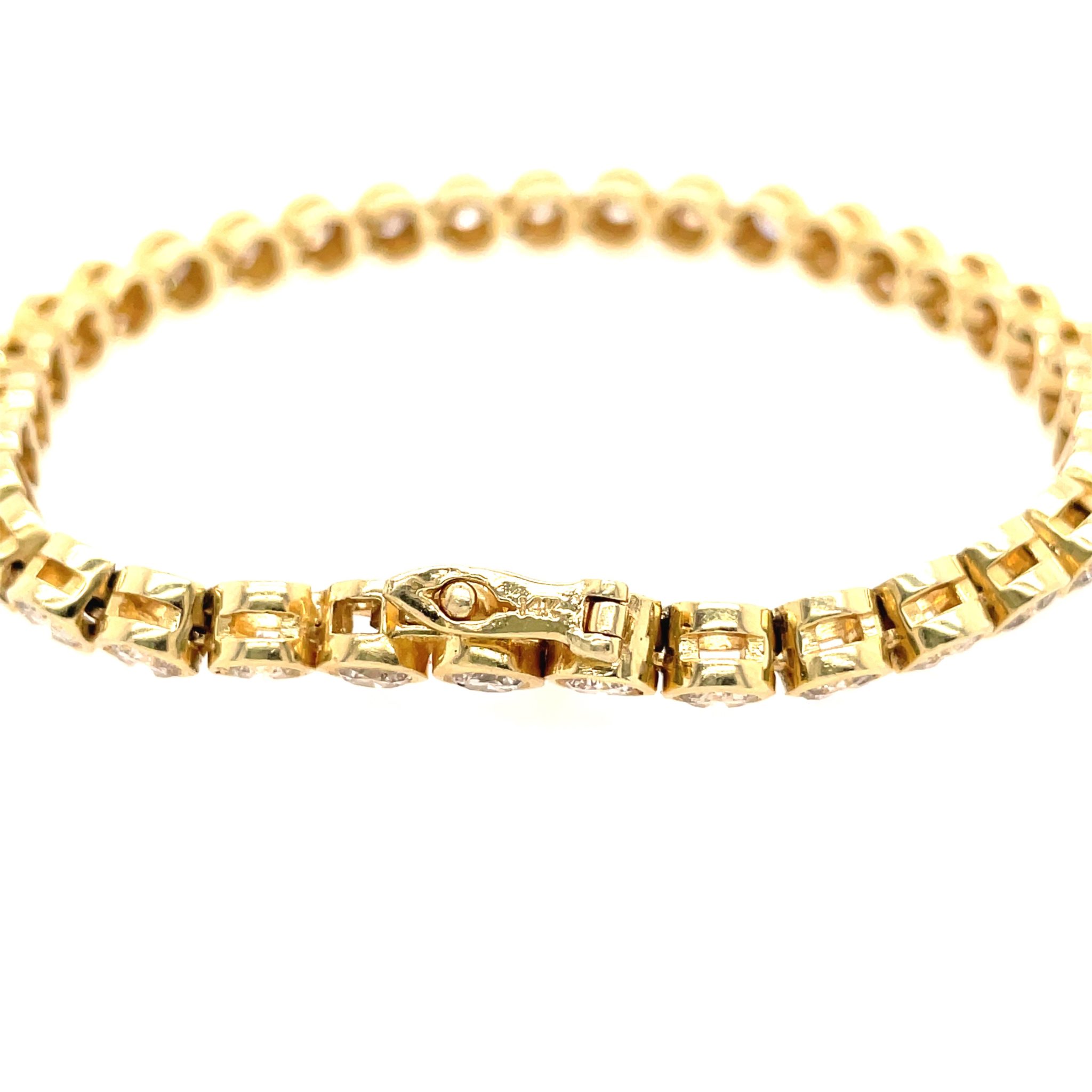 Tennisarmband 17,5cm ca.6,30ct Brillanten Armband Gelbgold 585/14K - Bild 2