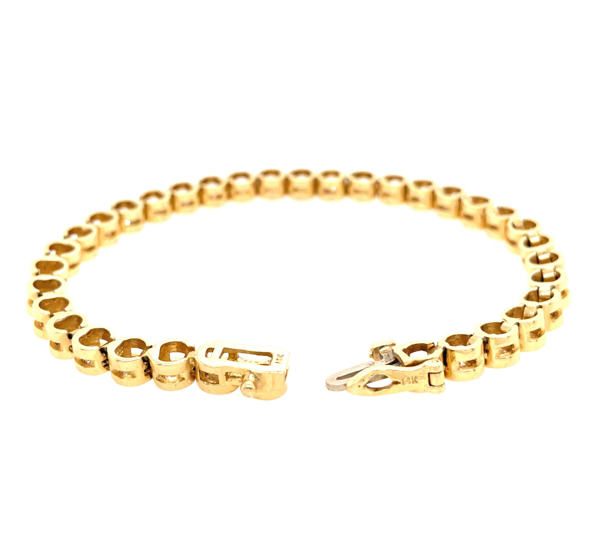 Tennisarmband 17,5cm ca.6,30ct Brillanten Armband Gelbgold 585/14K - Bild 5