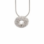 Donut Halskette 45cm ca. 0,30 ct Diamanten Weißgold 585/ 14K - Bild 3 Vorschau