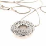 Donut Halskette 45cm ca. 0,30 ct Diamanten Weißgold 585/ 14K - Bild 4 Vorschau