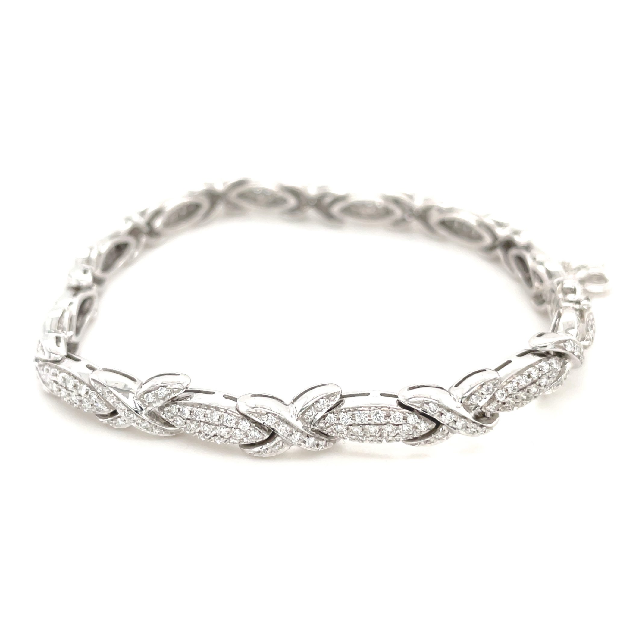 Diamant Armband 19 cm ca. 3,14 ct Brillanten Weißgold 750/ 18K - Bild 2