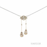 Art Deco Collier Weißgold 750 / 18K mit 0,7ct Altschliff Diamanten - Bild 3 Vorschau