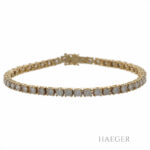 Diamant Riviérearmband Gelbgold 750 / 18 k. ca. 4,00 ct. - Bild 2 Vorschau