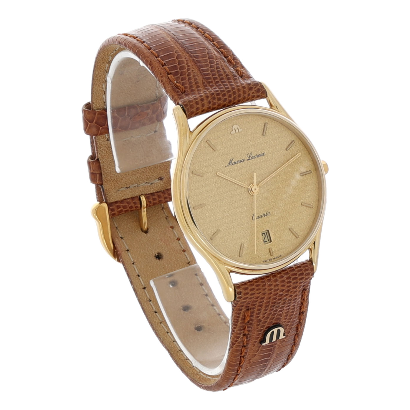 Maurice Lacroix Les Classiques Classic Stahl vergoldet Datum 32mm 1990’s Vintage Watch - Bild 3