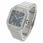 Cartier Santos Certified Ref. W4SA0006 Stahl Diamond Factory Setting Full Set 2022+Krokoband - Bild 2 Vorschau