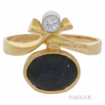 Lapponia Diamant Saphir Ring Gelbgold 750 / 18 k. ca. 0,10 ct. - Bild 2 Vorschau