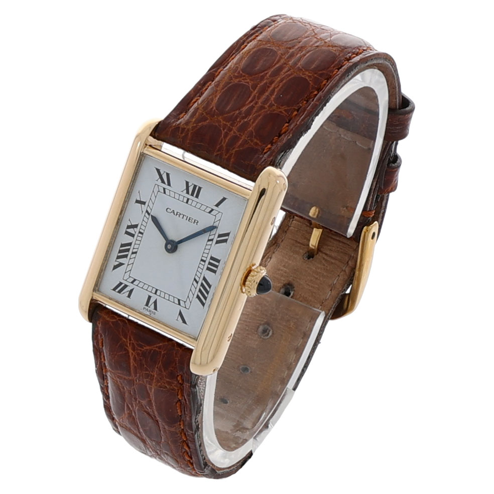 Cartier Tank Louis Cartier Ref. 78086 Gold 18K Emaille Zifferblatt ca. 1980 Handaufzug - Bild 2