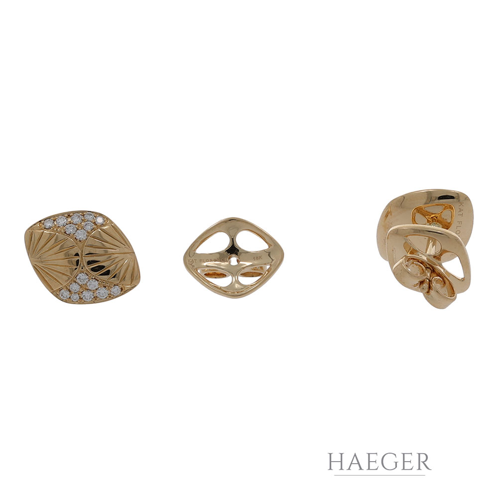 Kat Florence Diamant Ohrstecker Gelbgold 750 / 18 Kt. ca. 0,20ct. - Bild 2
