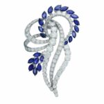 Vourakis Brosche Platin 950 mit 8,6ct Diamanten und 6,8ct Saphiren - Bild 2 Vorschau