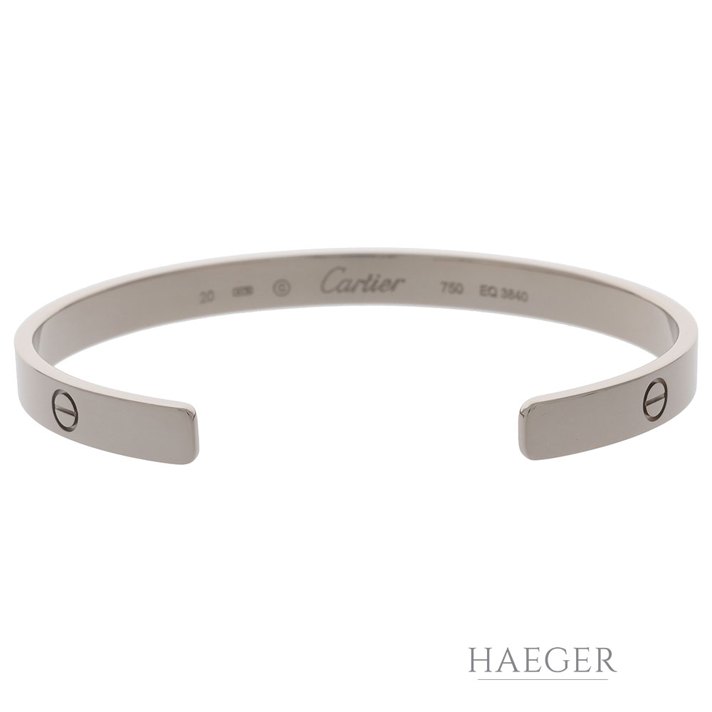 Cartier Love Armreif Weißgold 750 / 18kt. GR. 20 mit Box - Bild 2