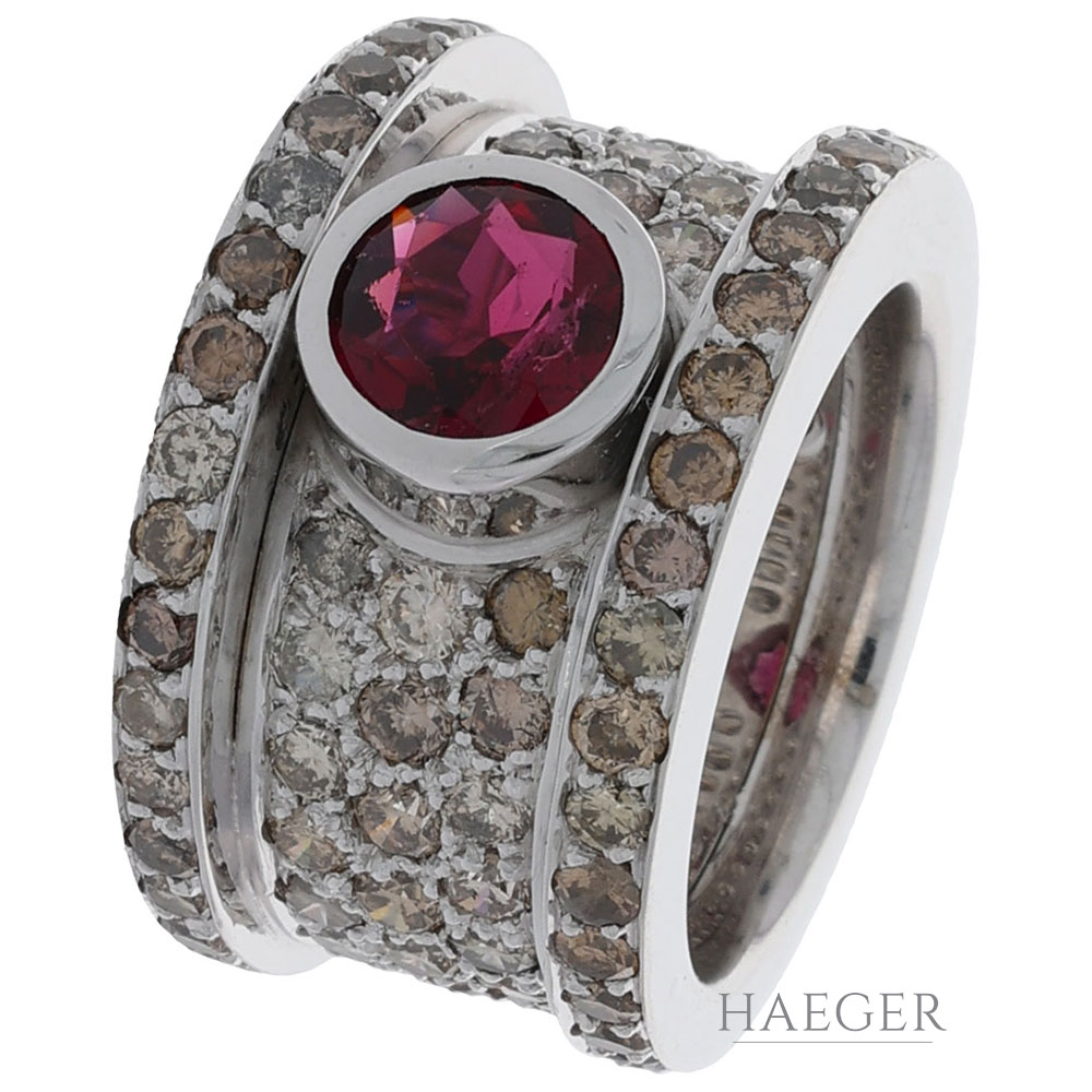 Rubin Diamant Ring Weißgold 750 / 18 Kt. ca. 2,50 ct.