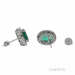 Smaragd Ohrstecker Weißgold 585 / 14K mit 0,7ct Diamanten - Bild 2 Vorschau