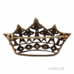 Kronenbrosche Roségold 585 / 14K mit 0,5ct Altschliff - Bild 2 Vorschau