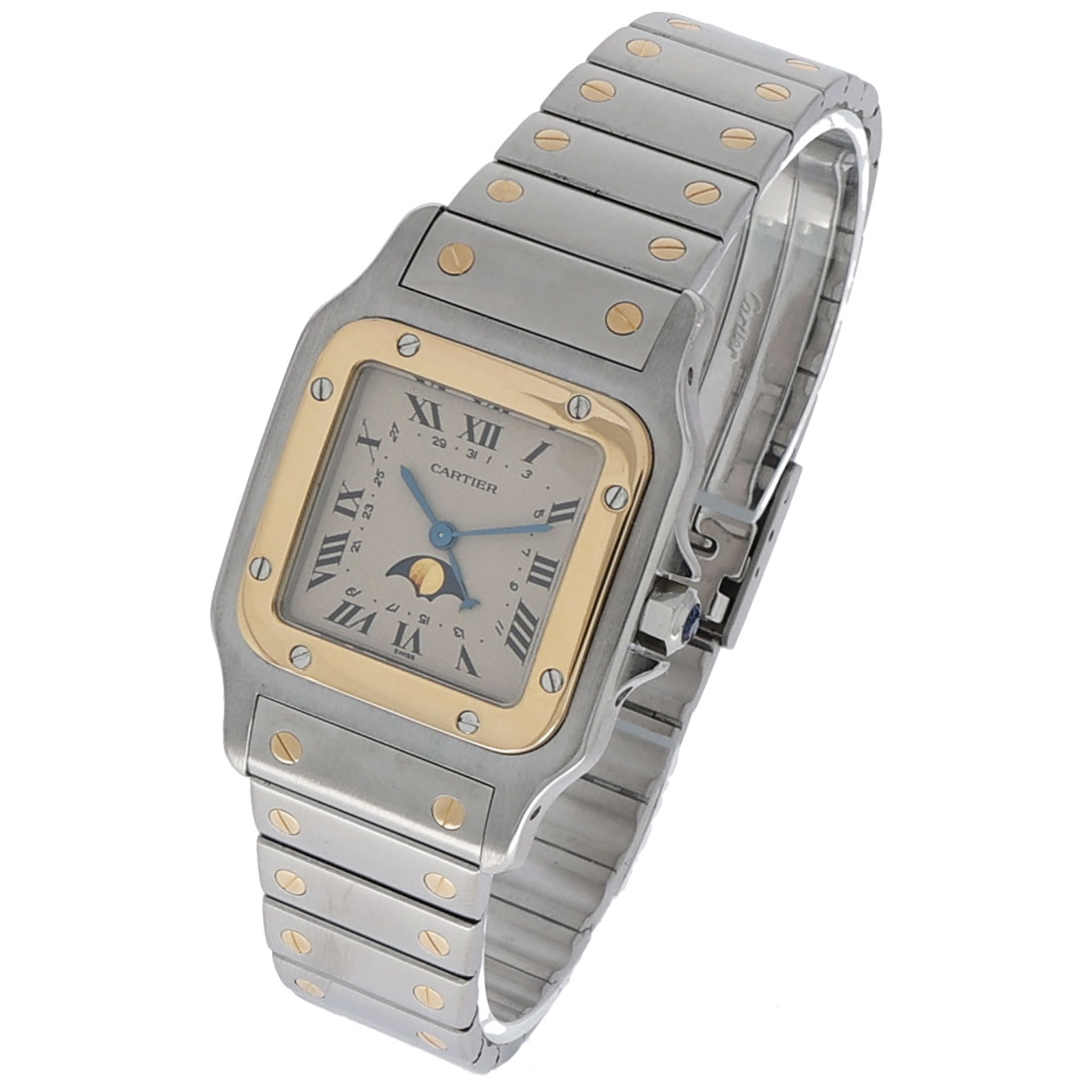 Cartier Santos Galbée Ref 119901 Steel/Gold Moonphase Quarz ca. 1990 - Bild 2
