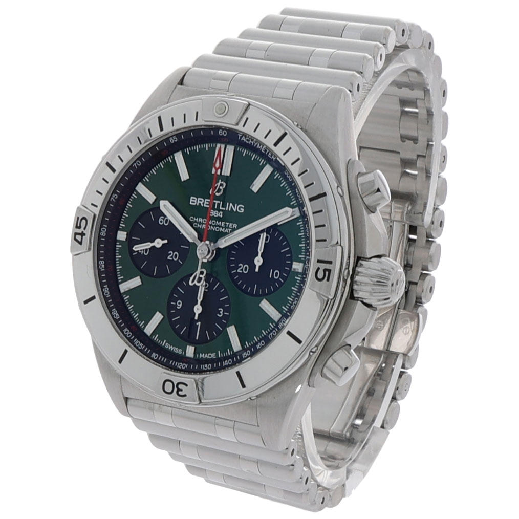 Breitling Chronomat 42 B01 42 Ref. AB0134 grünes Zifferblatt mit Box ca. 2022 - Bild 2