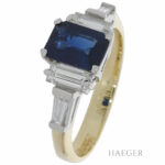 Ring Gr.53 Platin / Gelbgold mit 0,96ct Diamanten und 1,24ct Saphir GIA Zert. Vorschau