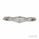 Art Deco Brosche Platin 900 mit 2,5ct Altschliff / Diamantrosen ca.1925 - Bild 2 Vorschau