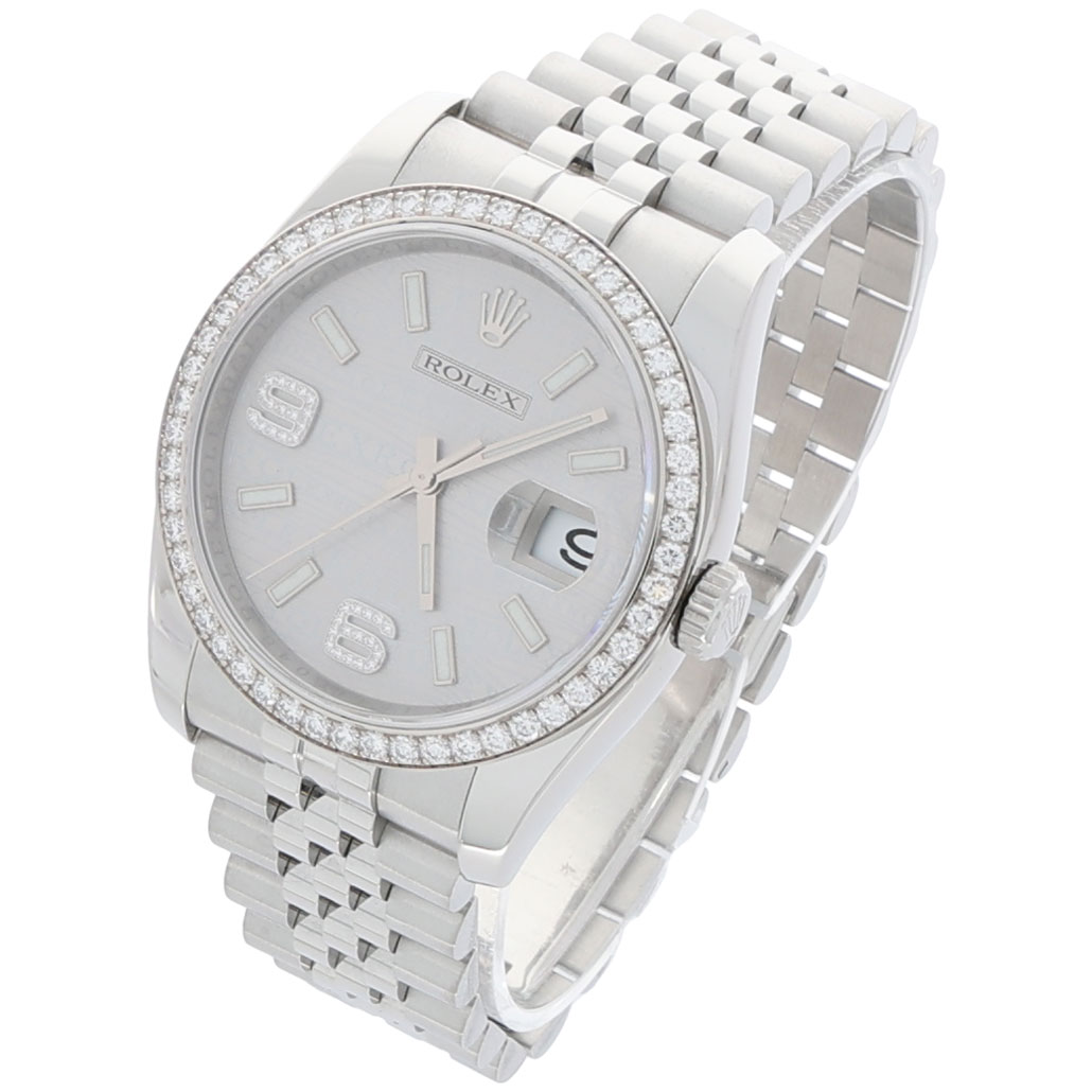 Rolex Datejust 36 Ref. 16244 Rolex Design Dial Factory Diamanten Full Set 2011 - Bild 2