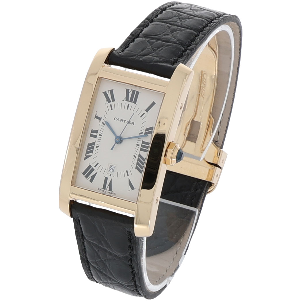 Cartier Tank Américaine Mid Size Ref. 8172984 Gold 18K mit Faltschließe ca. 2000 - Bild 2