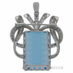 Schilling Aquamarin Anhänger Weißgold 750 / 18K mit 1,22ct Diamanten - Bild 2 Vorschau