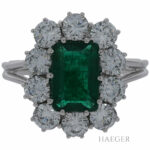 Smaragd Ring Weißgold 750 / 18K mit 1,5ct Diamanten - Bild 2 Vorschau