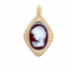 Karneol Gemme Anhänger ca.0,85ct Brillanten Gelbgold 585/14K - Bild 2 Vorschau